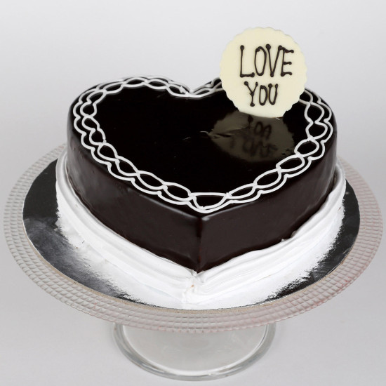 Classic Heart Shaped Chocolate Cake